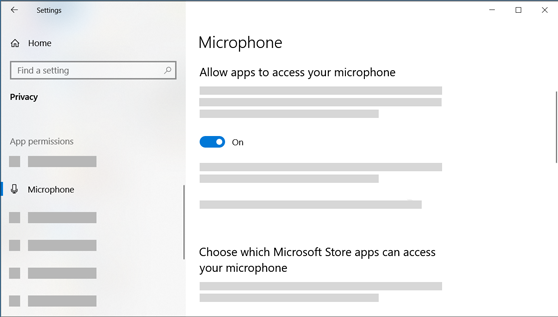 Настоящий скриншот настроек микрофона Windows. Некоторые подписи и сведения об устройстве скрыты в оригинале Microsoft.